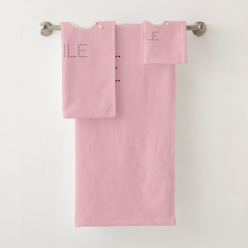 Pink White Bunny Ears Glasses Smile Bath Towel Set