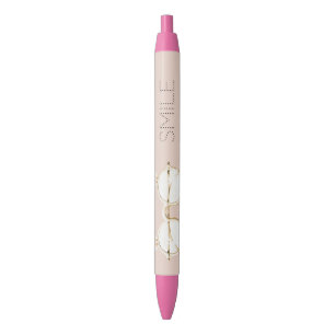 Pink White Bunny Ears Glasses Smile Pen
