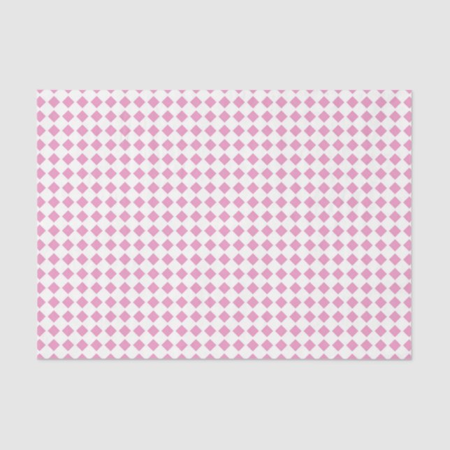 Pink & White Check (Design 49 Pink Series) Tissue Paper (Front)