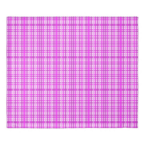 Pink White Check Duvet Cover. 