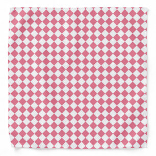 Pink White Checker Diamond Pattern Bandana