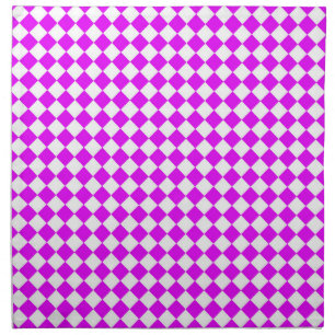 Pink White Checker Diamond Pattern Cloth Napkin