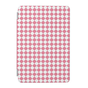 Pink White Checker Diamond Pattern iPad Mini Cover