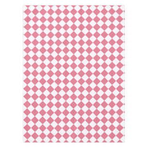 Pink White Checker Diamond Pattern Tablecloth