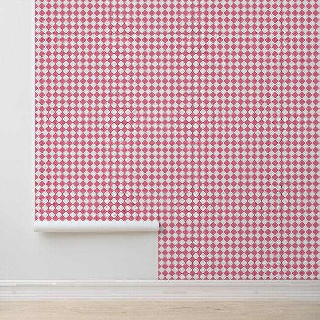 Pink White Checker Diamond Pattern Wallpaper (Application)