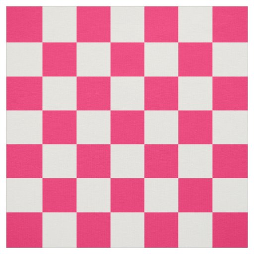 Pink White Checker Pattern Textile Fabric
