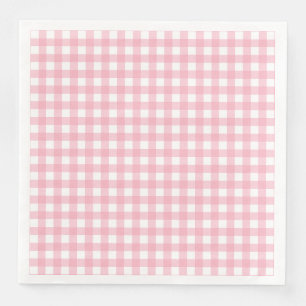 Pink & White Checkerboard Paper Dinner Napkins