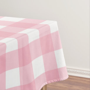 Pink & White Checkerboard Pattern Tablecloth
