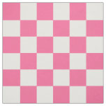 Pink White Checkered Check Pattern Fabric
