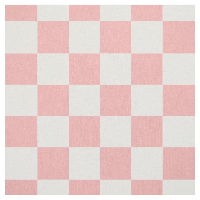Pink White Checkered Gingham Pattern  Fabric (Swatch)