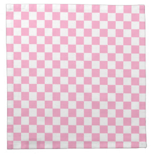 Pink White Checkered Pattern Napkin