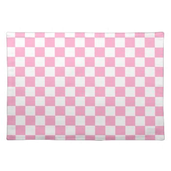 Pink White Checkered - Placemat by stdjura at Zazzle