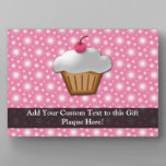 Pink/White Cherry Cupcake Plaque