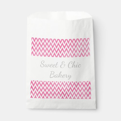 Pink White Chevron Favor Bag