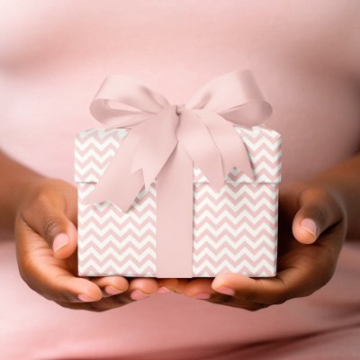 Pink &amp; White Chevron Stripe Baby Shower Wrapping Paper