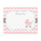 Pink White Chevron Stroller Thank You Note Cards