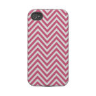 Pink White Chevron Zig Zag iPhone 4 Case