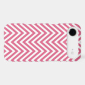 Pink White Chevron Zig Zag iPhone 4 Case (Back (Horizontal))