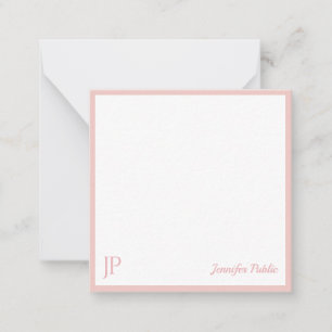 Pink White Chic Handwriting Name Monogram Template