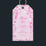 Pink White Chinoiserie Floral Bridal Shower Favors Gift Tags<br><div class="desc">This chinoiserie-inspired design features elegant botanical florals,  birds and greenery in magenta and white. Personalize the tags with your details and if you want to further re-arrange the style and placement of the text,  please press the "Click to customize further" button.</div>