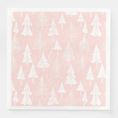 Pink White Christmas Pattern6 ID1009 Paper Dinner Napkins