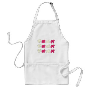 Pink White Circus Zoo Animal Cookies Crackers Adult Apron