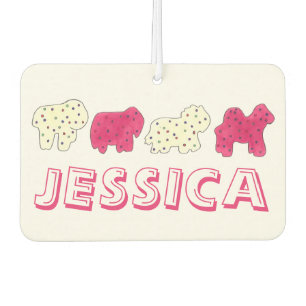 Pink White Circus Zoo Animal Cookies Crackers Air Freshener