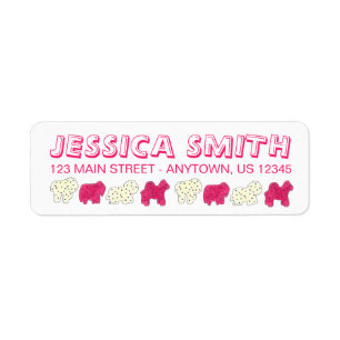 Pink White Circus Zoo Animal Cookies Crackers Label
