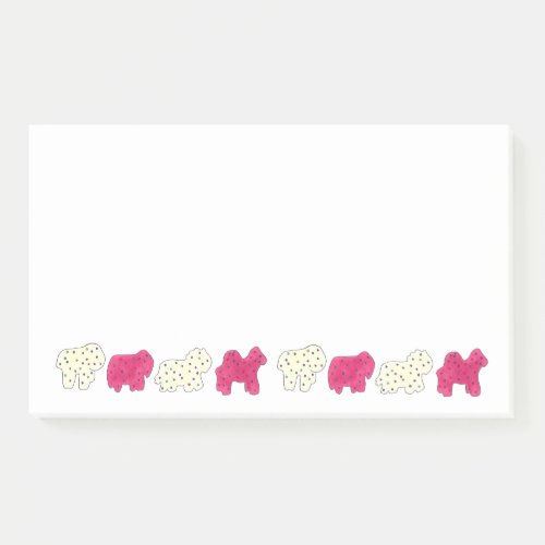 Pink White Circus Zoo Animal Cookies Crackers Post_it Notes
