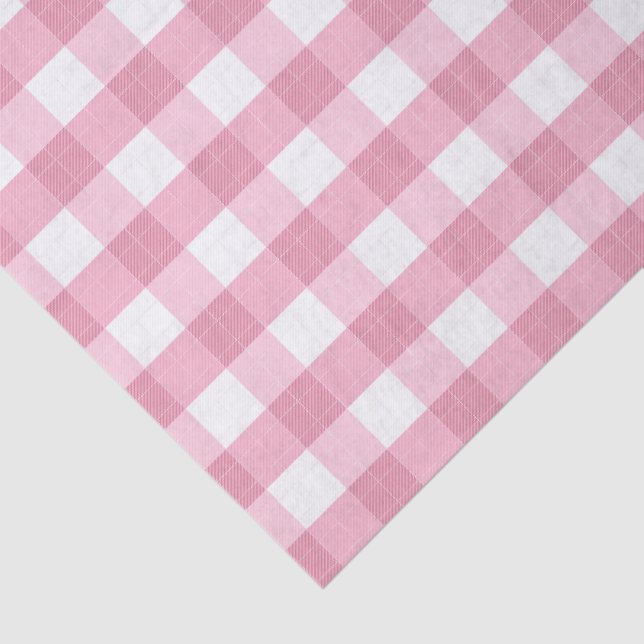 Pink & White Classic Gingham Pattern Tissue Paper (Detail)