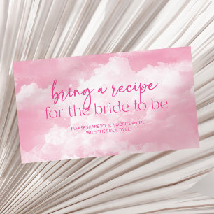 Pink White Clouds Bridal Shower Bring A Recipe Enclosure Card