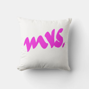 Pink White Colorful Mrs. Gifts Colorful Decor Outdoor Pillow