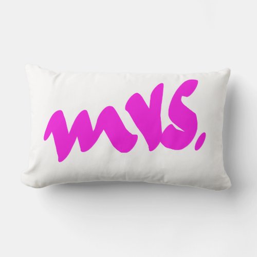 Pink White Colorful Mrs Gifts Colorful Stylish Lumbar Pillow
