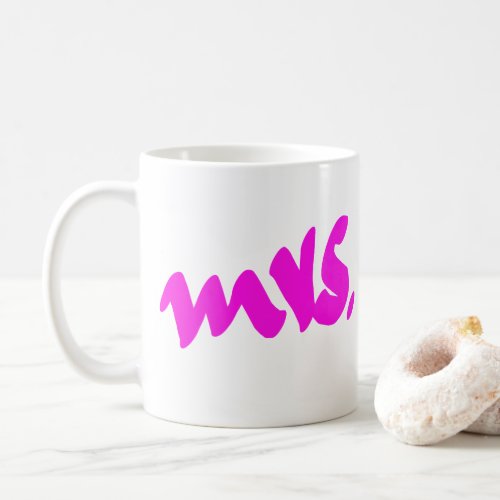 Pink White Colorful Mrs Gifts For Her Coffee Mug