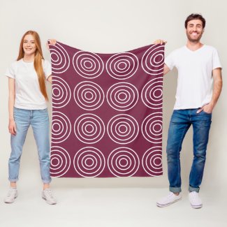 Pink White Concentric Circles Geometric Pattern