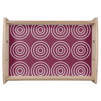 Pink White Concentric Circles Geometric Pattern