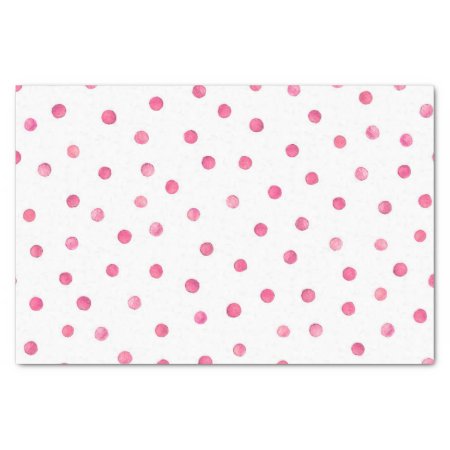 Pink White Confetti Dots Pattern Tissue Paper