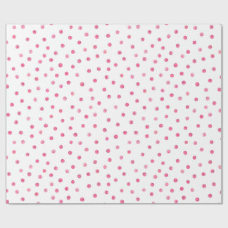 Pink White Confetti Dots Pattern Wrapping Paper