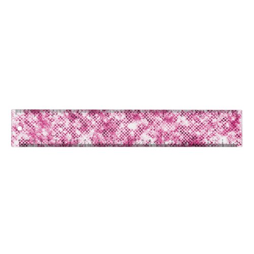 Pink White Confetti Glitter Ruler