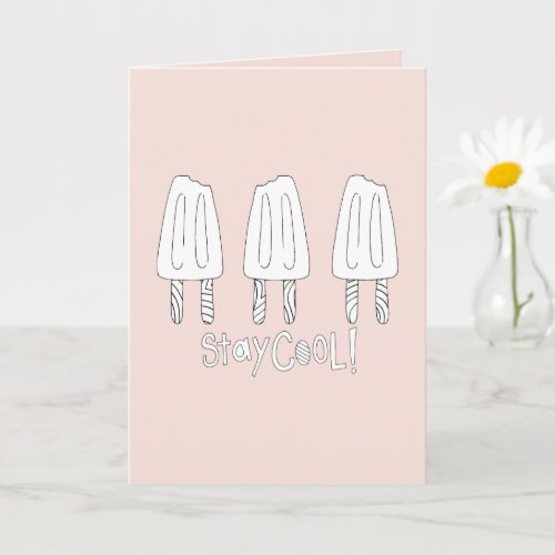 Pink White Cool Popsicles Card