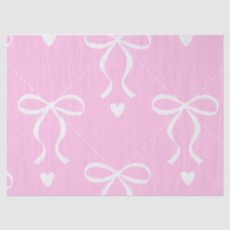 pink & white coquette bow tissue paper