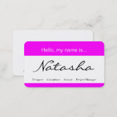 Pink & White Corporate Name Tag - Business Card (Front/Back)