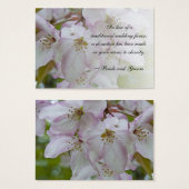 Pink White Crab Apple Blossom Wedding Charity Card (Front & Back)