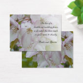Pink White Crab Apple Blossom Wedding Charity Card (Desk)