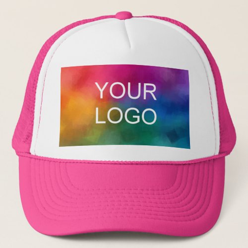 Pink White Create Your Own Upload Logo Trucker Hat