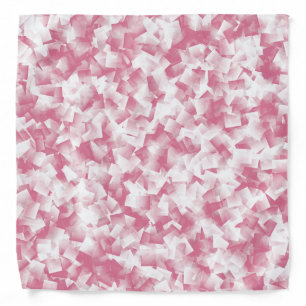 Pink White Cubism Abstract Pattern Bandana