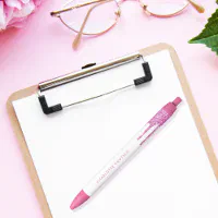 Custom Pink LV Drip Glitter Pen