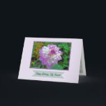 Pink & White Dahlia/Happy Birthday, My Friend Card<br><div class="desc">Pretty Pink and White Dahlia with customizable text.</div>