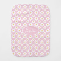 Pink White Daisy Pattern Custom Name 