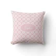 Pink White Daisy Pattern Custom Name 